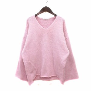 【中古】マウジー moussy ニット セーター Vネック 長袖 F ピンク /MN レディース