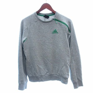 【中古】アディダス adidas トレーナー スウェット プリント 長袖 M グレー /AU メンズ