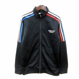 【中古】アディダスオリジナルス adidas originals ジャケット ブルゾン ライン 裏起毛 160 黒 ブラック /MN キッズ