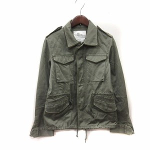 【中古】マウジー moussy ミリタリージャケット 2 緑 カーキ /YI レディース