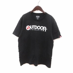 【中古】アウトドアプロダクツ Tシャツ カットソー クルーネック プリント 半袖 XL 黒 ブラック 白 赤 メンズ