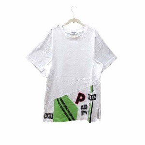 【中古】パーソンズ PERSON'S Tシャツ カットソー プリント 半袖 L 白 ホワイト /YK メンズ