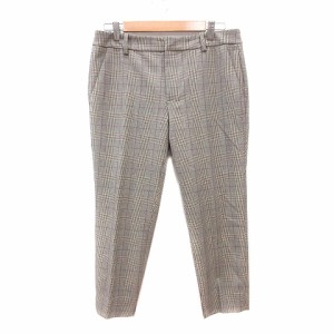 【中古】ザラウーマン ZARA WOMAN テーパードパンツ スラックス グレンチェック 38 ベージュ /MN レディース