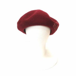 【中古】カシラ CA4LA 帽子 ベレー帽 ウール 刺繍 赤 レッド /CT レディース
