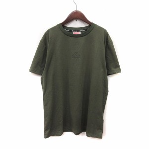 【中古】カッパ kappa Tシャツ カットソー 半袖 LL 緑 カーキ /YI メンズ