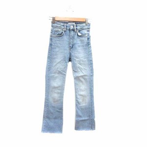 【中古】ザラ ZARA スキニーパンツ デニム 32 青 ライトブルー /YK レディース