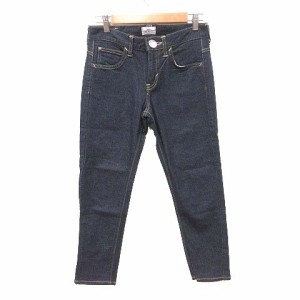 【中古】リー LEE EARTH MUSIC & ECOLOGY デニムパンツ ジーンズ クロップド XS 紺 インディゴ /CT レディース