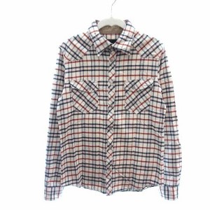 【中古】コムサデモードメン COMME CA DU MODE MEN ネルシャツ 長袖 チェック 切替 コーデュロイ M ベージュ メンズ