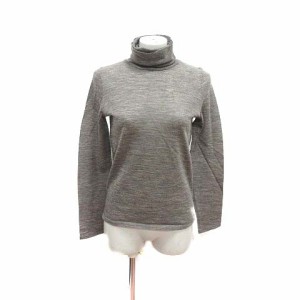 【中古】ニコルファリ NICOLE FARHI ニット セーター タートルネック 長袖 ウール S グレージュ /YK ■MO レディース