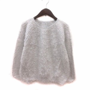 【中古】ザラ ZARA ニット セーター シャギー 長袖 152 ライトグレー /MS キッズ