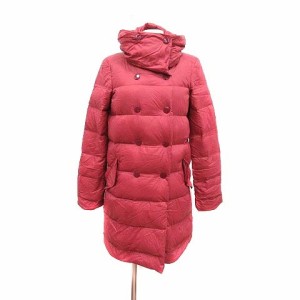 【中古】マウジー moussy ダウンコート ダブル ナイロン 総裏地 2 赤 レッド /YK レディース