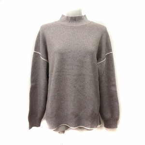 【中古】グローバルワーク GLOBAL WORK ニット セーター ハイネック 長袖 L ベージュ /YI ■MO レディース