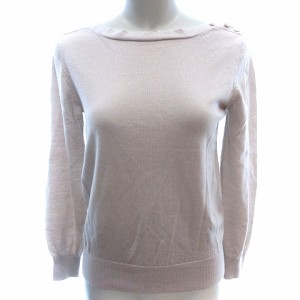 【中古】ナチュラルビューティー スタイル NATURAL BEAUTY STYLE ニットセーター ボートネック 長袖 M ベージュ ■MO