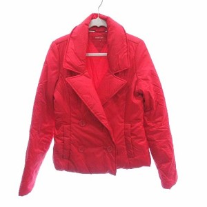 【中古】トミーガール tommy girl 中綿ジャケット テーラードカラー ダブル 総裏地 ナイロン M 赤 レッド レディース