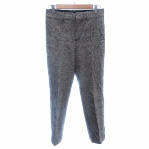 【中古】ザラウーマン ZARA WOMAN パンツ スラックス テーパード センタープレス グレンチェック XS 茶 ブラウン /AU