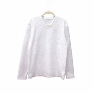 【中古】メンズメルローズ MEN'S MELROSE Tシャツ カットソー Vネック 長袖 3 白 ホワイト /YK メンズ
