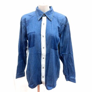 【中古】ジーナシス JEANASIS シャツ デニム 長袖 F インディゴ /RT レディース