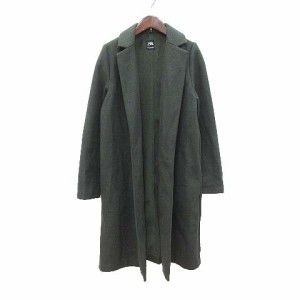 【中古】ザラ ZARA ロングコート テーラードカラー M 深緑 ダークグリーン /CT レディース