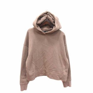 【中古】ザラ ZARA パーカー プルオーバー 長袖 裏起毛 S 茶 ブラウン /CT レディース