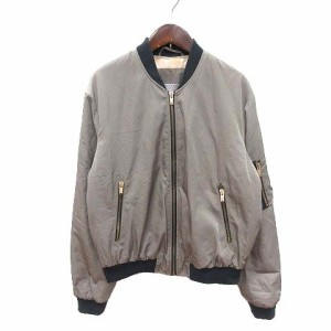 【中古】ザラ ベーシック ZARA BASIC MA-1 ブルゾン 中綿 ジップアップ 総裏地 XS 緑 カーキ /CT メンズ