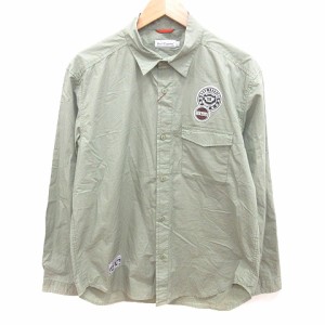 【中古】未使用品 ハッシュパピー Hush Puppies シャツ 長袖 LL カーキ /RT メンズ