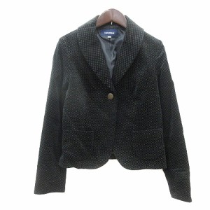 【中古】ハムステッド Hampstead ショールカラージャケット 総裏地 ドット 9 黒 ブラック /MN レディース