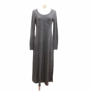 【中古】マウジー moussy ワンピース フレア ロング マキシ ニット 長袖 F グレー /YK レディース