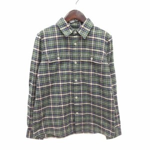 【中古】アーペーセー A.P.C. ネルシャツ 長袖 チェック S 緑 グリーン /CT レディース