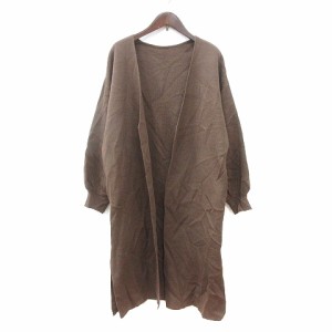 【中古】ナチュラルクチュール natural couture カーディガン ニット ロング F 茶 ブラウン /MN レディース