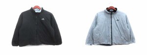 【中古】アディダス adidas 中綿ジャケット ブルゾン リバーシブル ジップアップ ワンポイント 0 黒 水色 /YK メンズ