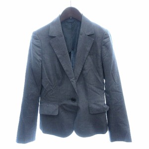 【中古】ザ・スーツカンパニー THE SUIT COMPANY she テーラードジャケット シングル 背抜き ストライプ 36 グレー