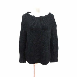 【中古】ザラ ZARA KNIT ニット セーター ボートネック 長袖 モヘア混 M 黒 ブラック /YK レディース