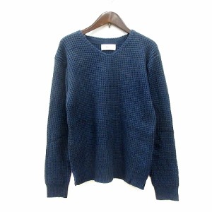 【中古】アズールバイマウジー AZUL by moussy ニット セーター Vネック 長袖 XS 紺 ネイビー /MN メンズ