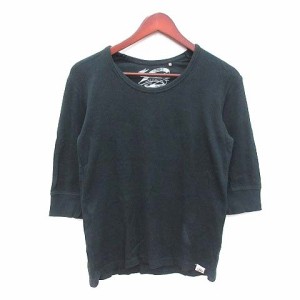 【中古】ビームスハート BEAMS HEART Tシャツ カットソー 七分袖 クルーネック M 黒 ブラック /CT メンズ