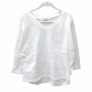 【中古】ベイフロー BAYFLOW Tシャツ カットソー 七分袖 Vネック 3 白 ホワイト /CT レディース