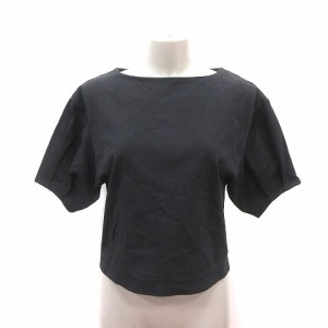 【中古】マウジー moussy カットソー ボートネック 半袖 F 黒 ブラック /MS レディース