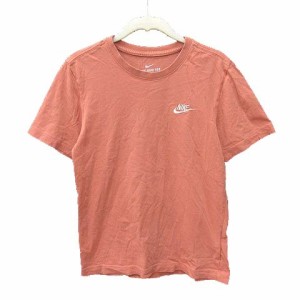 【中古】ナイキ NIKE Tシャツ カットソー 半袖 クルーネック ロゴ刺繍 XS オレンジ /CT レディース