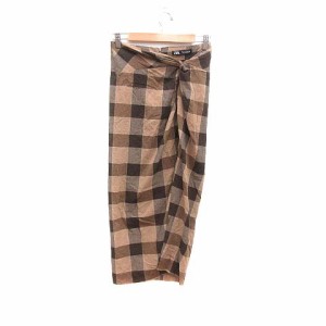 【中古】ザラ ZARA タイトスカート ロング マキシ チェック S 茶 ブラウン /YK レディース