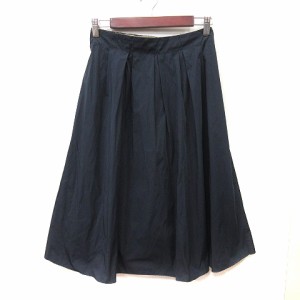 【中古】ザラ ベーシック ZARA BASIC フレアスカート ギャザー ロング 紺 ネイビー /YI レディース