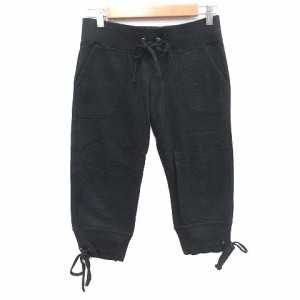 【中古】ジューシークチュール JUICY COUTURE ジョガーパンツ クロップド 裏起毛 リボン P 黒 ブラック レディース