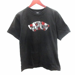 【中古】バンズ VANS カットソー Tシャツ ラウンドネック プリント 半袖 L 黒 ブラック /AU メンズ