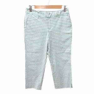 【中古】ロペピクニック ROPE Picnic クロップドパンツ ギンガムチェック パイピング 38 緑 グリーン ■MO レディース