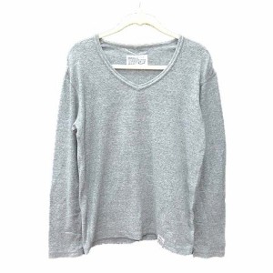 【中古】アズールバイマウジー AZUL by moussy Tシャツ カットソー 長袖 Vネック XS グレー /CT ■MO メンズ