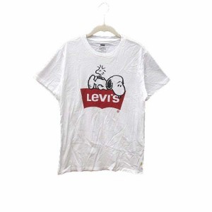 【中古】リーバイス Levi's Tシャツ カットソー クルーネック プリント スヌーピー 半袖 S 白 ホワイト /YK メンズ