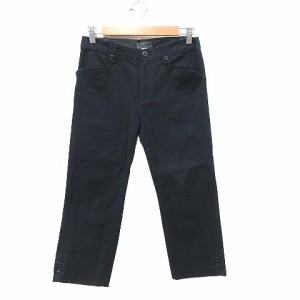 【中古】ヒューマンウーマン HUMAN WOMAN クロップドパンツ ストレッチ 1 紺 ネイビー /CT ■MO レディース