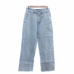 【中古】ジーナシス JEANASIS デニムパンツ ジーンズ ワイド ハイウエスト S 水色 ライトブルー /AU ■MO レディース