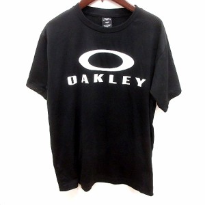 【中古】オークリー OAKLEY カットソー Uネック 半袖 M 黒 ブラック /RT レディース