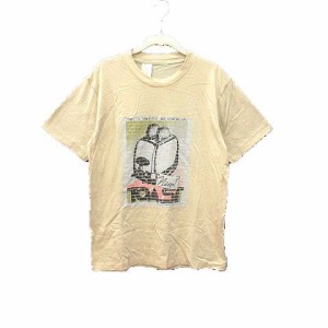 【中古】未使用品 ミスターハリウッド N.HOOLYWOOD Tシャツ カットソー クルーネック プリント 半袖 38 黄色 /YK