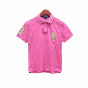 【中古】ポロ バイ ラルフローレン Polo by Ralph Lauren ポロシャツ 鹿の子 ワンポイント 半袖 S ピンク /YK メンズ