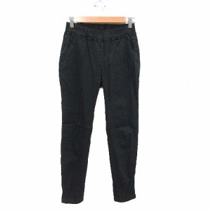 【中古】ダナキャランニューヨーク ピュアダナキャラン pure DKNY テーパードパンツ ジッパー ストレッチ 麻 P 黒